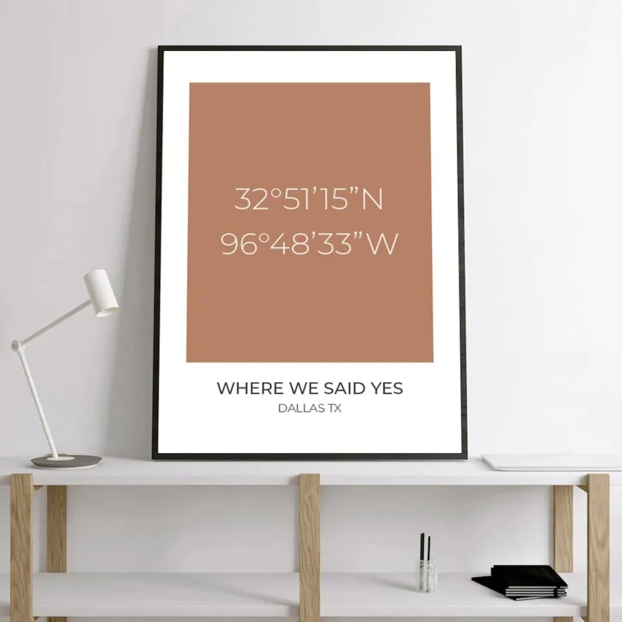 Poster Koordinaten Personalisiert mit besonderem Wunschort und Wunschfarbe al