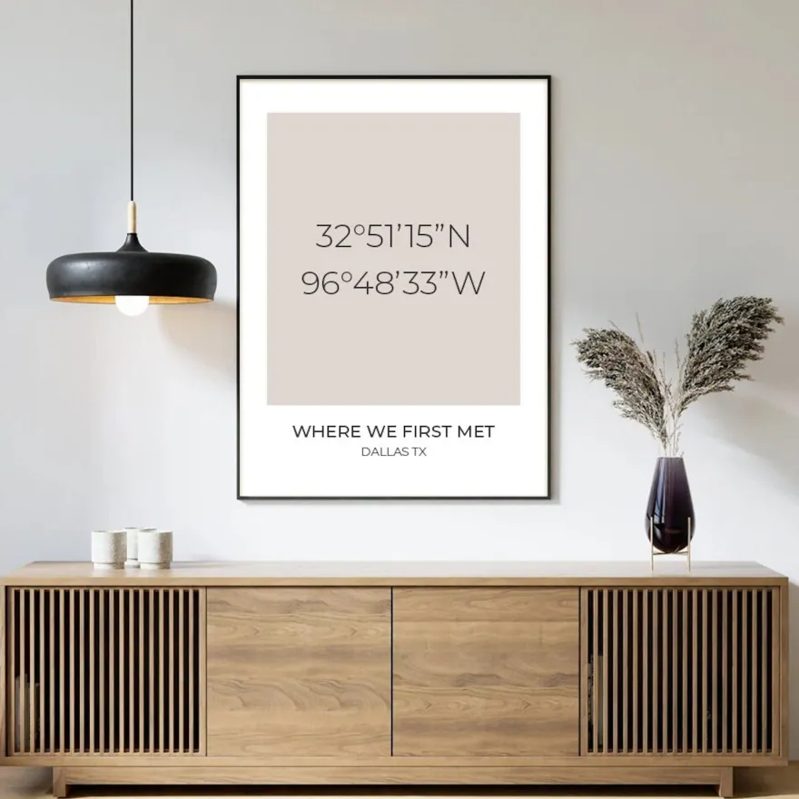 Poster Koordinaten Personalisiert mit besonderem Wunschort und Wunschfarbe al