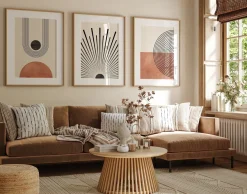 Poster Mid Century Moderne Wandkunst Dekoration · Boho Stil · Orange · Schwar