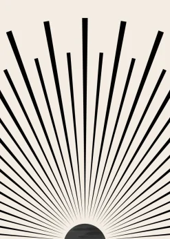 Poster Mid Century Moderne Wandkunst Dekoration · Boho Stil · Orange · Schwar