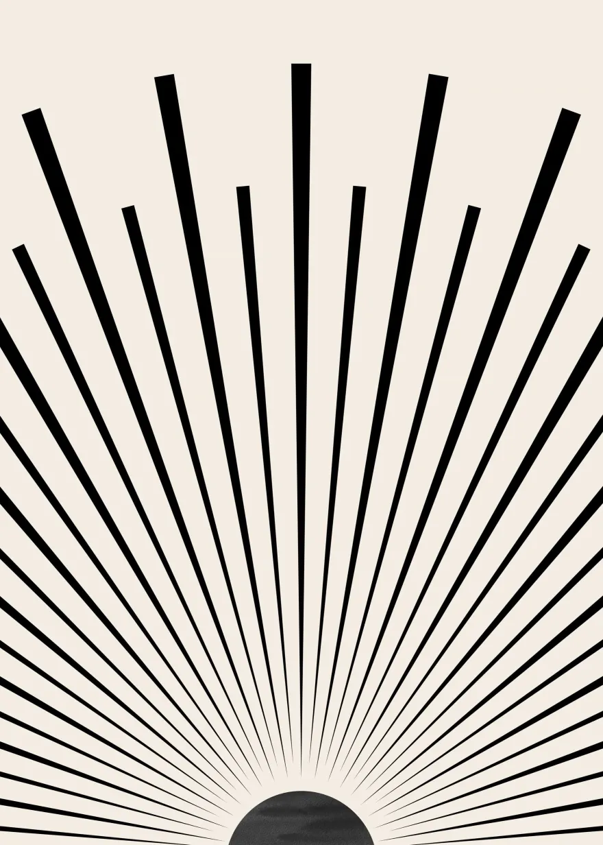 Poster Mid Century Moderne Wandkunst Dekoration · Boho Stil · Orange · Schwar