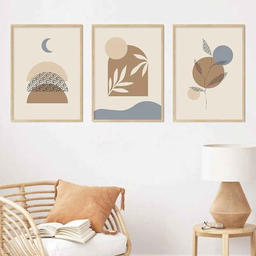 Poster Pflanzen im Blumentopf im Boho Stil als Deko Print ohne Rahmen