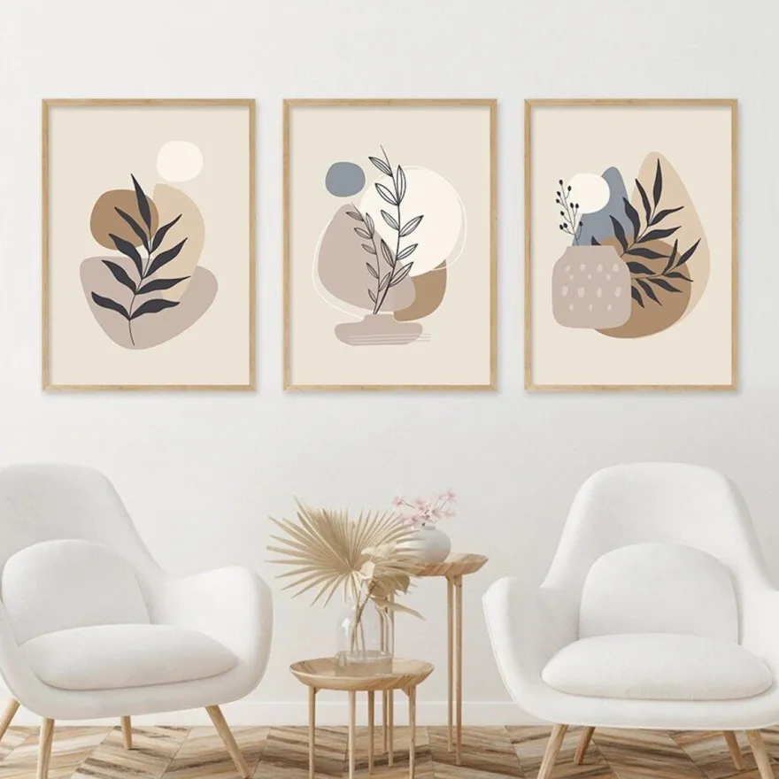 Poster Pflanzen im Blumentopf im Boho Stil als Deko Print ohne Rahmen