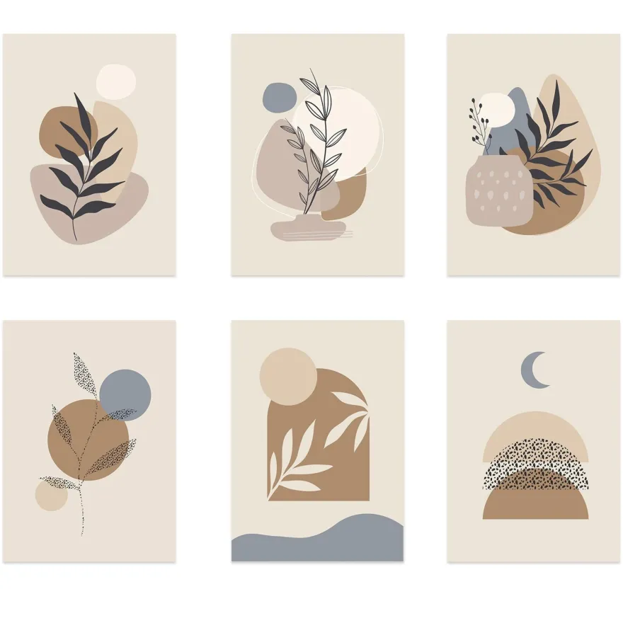 Poster Pflanzen im Blumentopf im Boho Stil als Deko Print ohne Rahmen