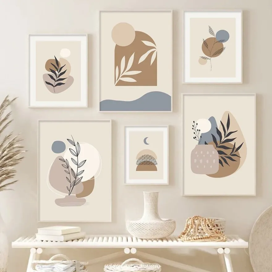 Poster Pflanzen im Blumentopf im Boho Stil als Deko Print ohne Rahmen