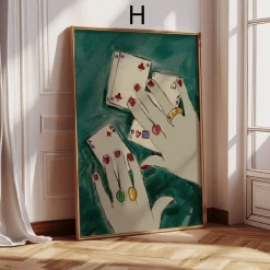 Poster Wandbilder Wohnzimmer · Abstrakte Kunst Hände Spielkarten · Bilder ohn