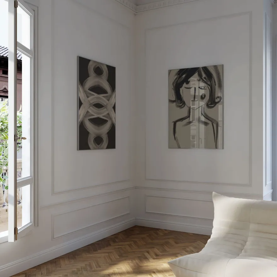 Poster Wandbilder Wohnzimmer · Abstrakte Kunst Hände Spielkarten · Bilder ohn