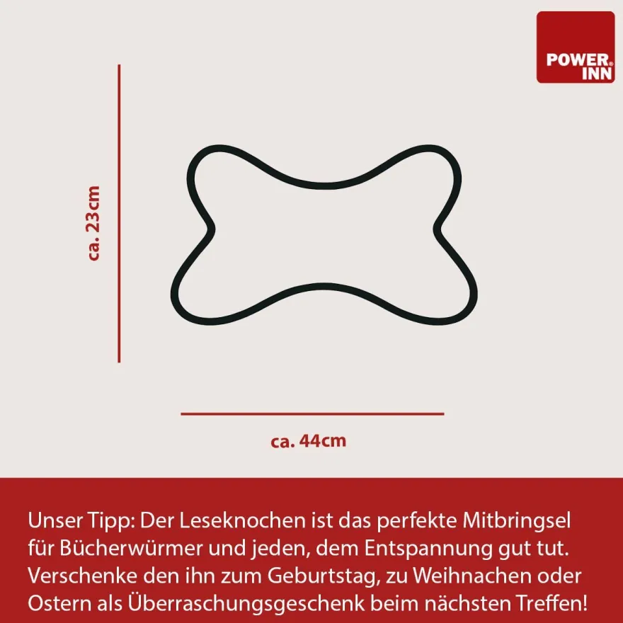 POWER INN® Leseknochen | Gelb | Nackenkissen | Reisekissen