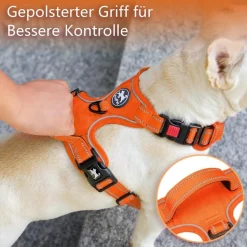 PoyPet Reflektierendes Hundegeschirr ohne Ziehen, weich gepolstert, mit Griff
