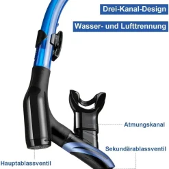 Premium Schnorchelset mit Taucherbrille - wasserdichtes Anti-Fog Glas - Dry