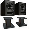 Presonus Studio-Monitor Sceptre S8 1 Paar mit Boxenständer Walnuss