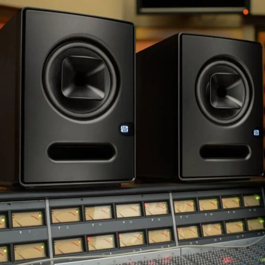 Presonus Studio-Monitor Sceptre S8 1 Paar mit Boxenständer Walnuss
