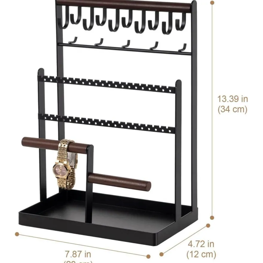 ProCase Schmuckständer 6 Tier Jewelry Organizer Schwarz metalle Holz