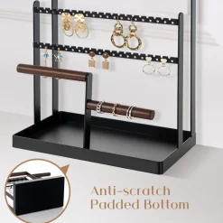 ProCase Schmuckständer 6 Tier Jewelry Organizer Schwarz metalle Holz