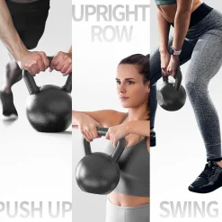 Proiron Kettlebell Gusseisen 4kg 8kg 12kg 16kg 20kg 24kg Schwarz