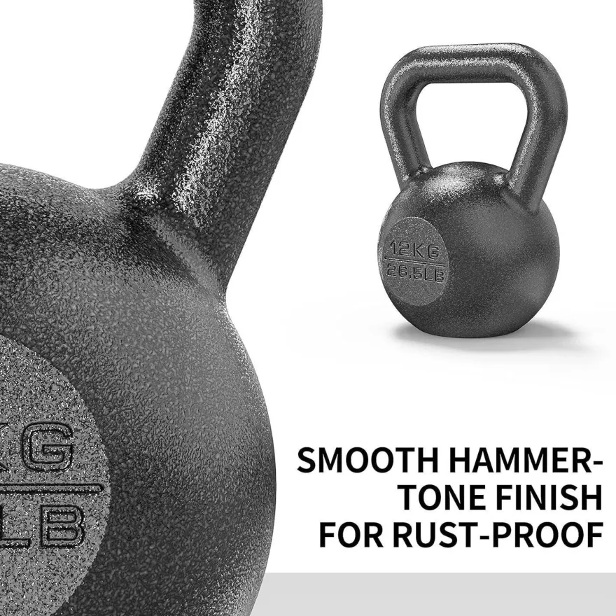 Proiron Kettlebell Gusseisen 4kg 8kg 12kg 16kg 20kg 24kg Schwarz