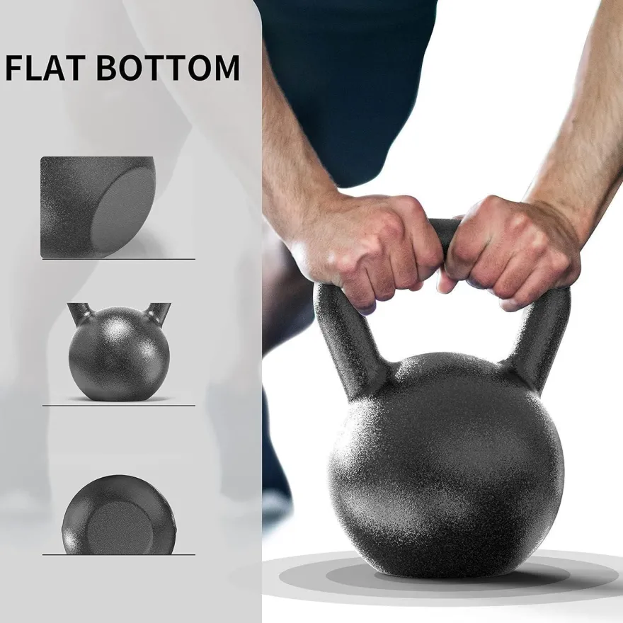 Proiron Kettlebell Gusseisen 4kg 8kg 12kg 16kg 20kg 24kg Schwarz