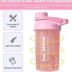 Protein Shaker 600ML Eiweiß Shaker Supplement Shakes Sieb Mess-Skala BPAfrei