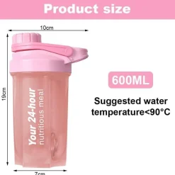Protein Shaker 600ML Eiweiß Shaker Supplement Shakes Sieb Mess-Skala BPAfrei
