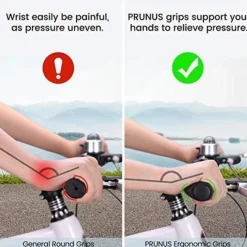 PRUNUS Fahrradgriffe Ergonomisch Lang Kurz für Drehgriffschaltung, 22mm