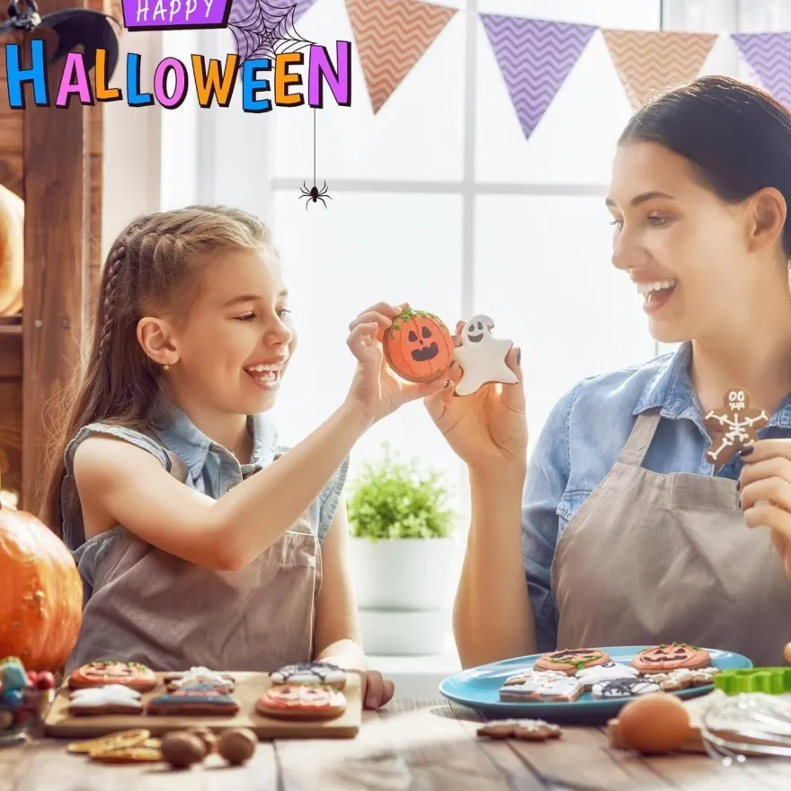 PTaizjjz Halloween Ausstechformen Set, 12 Stück Mini Edelstahl Ausstecher für