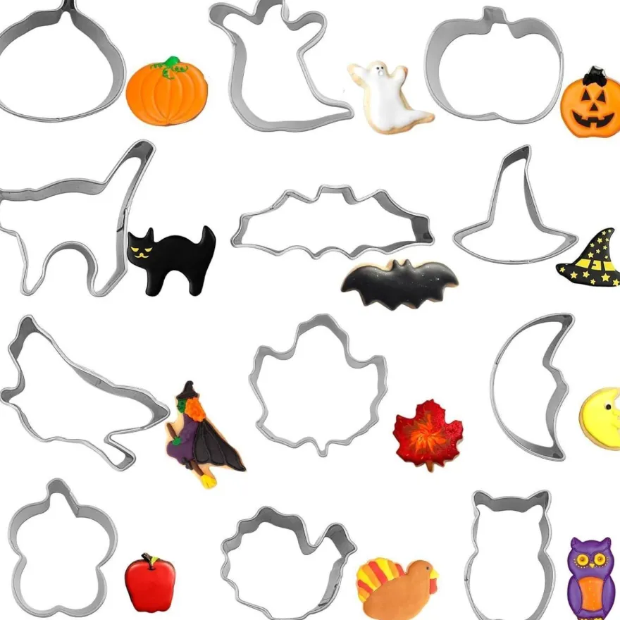 PTaizjjz Halloween Ausstechformen Set, 12 Stück Mini Edelstahl Ausstecher für
