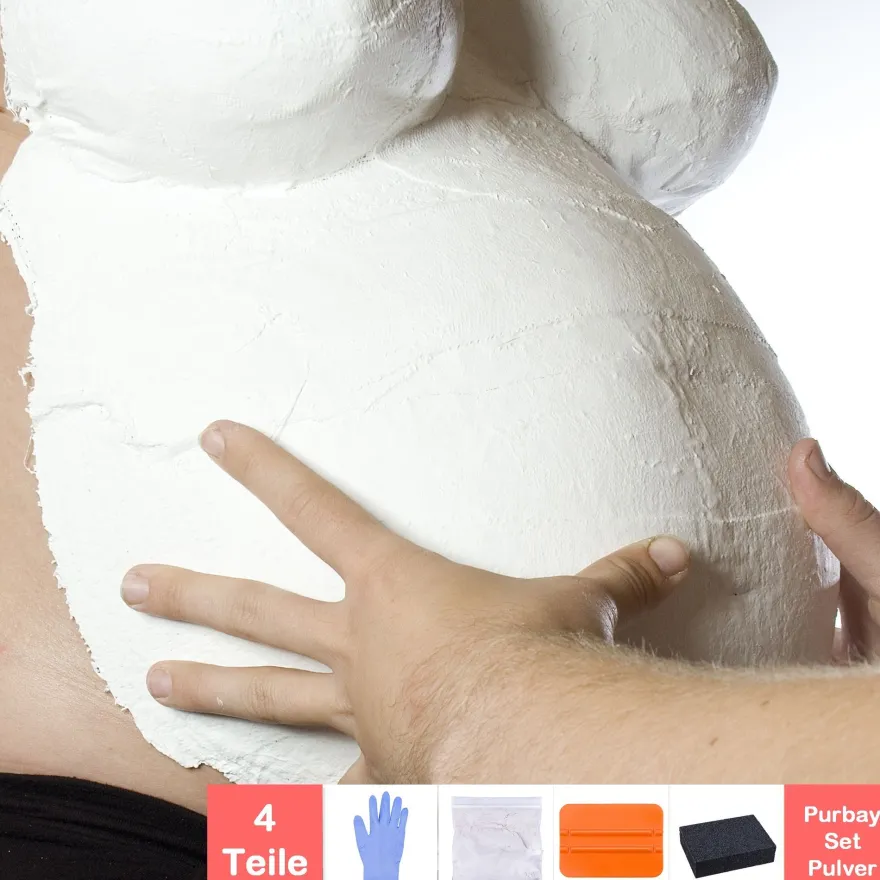 Purbay Gips PULVER Set zum Glätten von Gipsabdruck Babybauch Veredelung