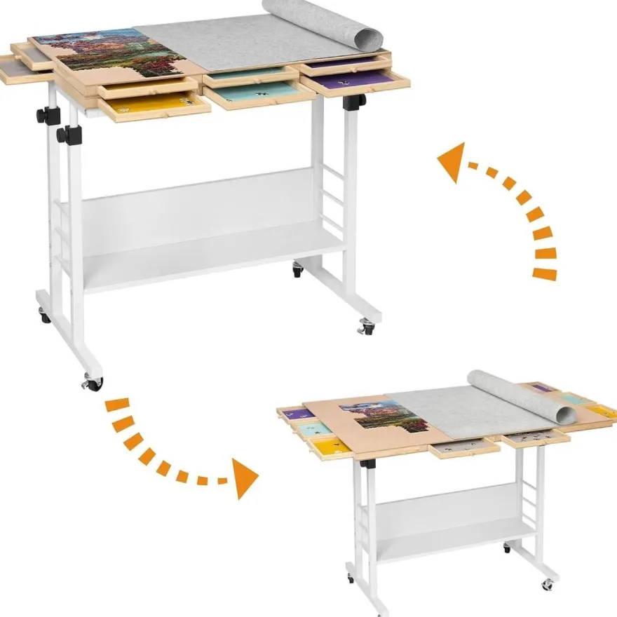 Puzzletisch klappbar Höhenverstellbar 2000 Teile 8 Schubladen 4 Rollen