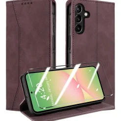 QHOHQ Handyhülle für Samsung Galaxy A56/A36 5G, Flip Case in Lederoptik