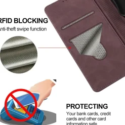 QHOHQ Handyhülle für Samsung Galaxy A56/A36 5G, Flip Case in Lederoptik