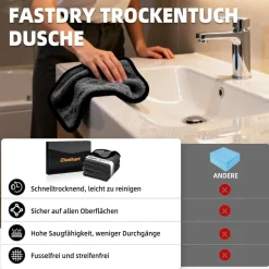Qiusmart Mikrofasertücher 3er-Set - Schnelltrocknend, extrem saugstark