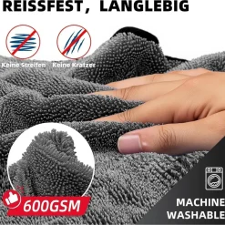 Qiusmart Mikrofasertücher 3er-Set - Schnelltrocknend, extrem saugstark