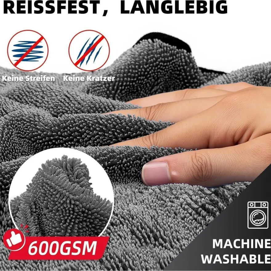 Qiusmart Mikrofasertücher 3er-Set - Schnelltrocknend, extrem saugstark