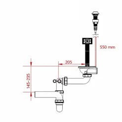 QLS Automatischer Siphon 3 1/2 Zoll Ablauf für Einbecken Chrom Edelstahl PVC 11428