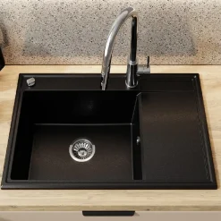 QLS Automatischer Siphon 3 1/2 Zoll Ablauf für Einbecken Chrom Edelstahl PVC 11428
