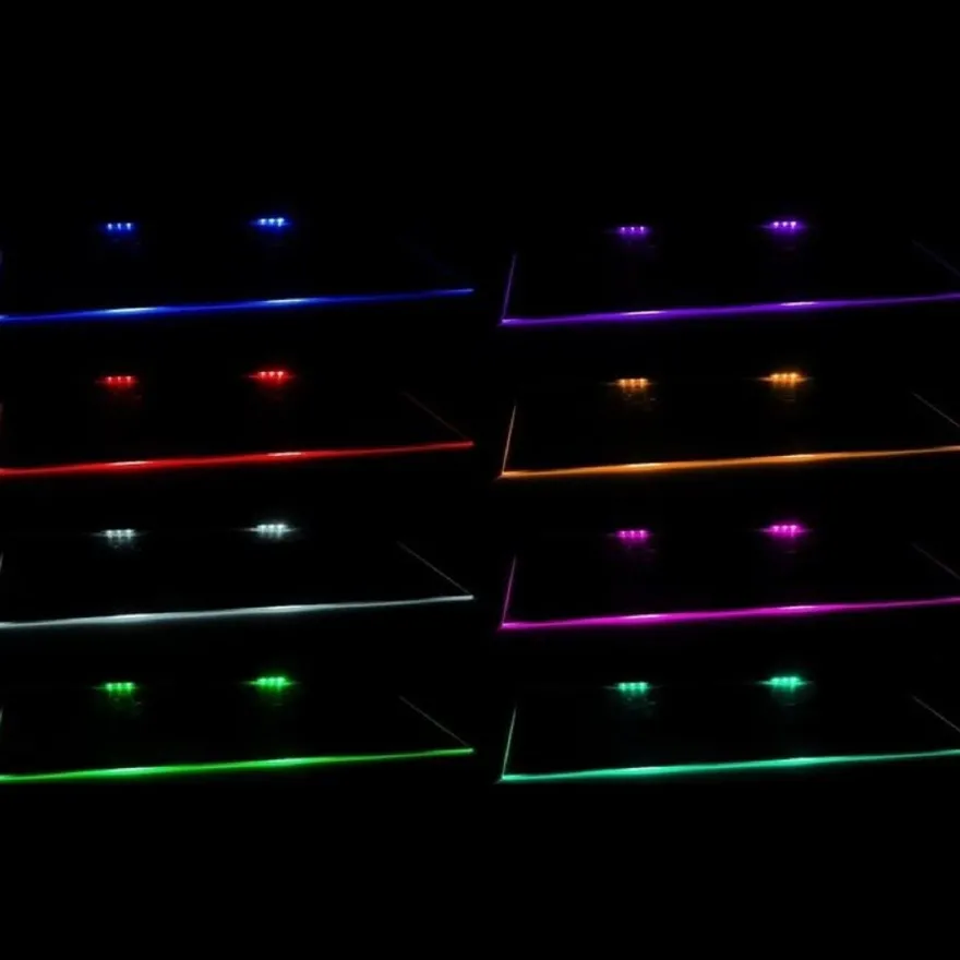 QLS LED RGB 8 Stück Glasbodenbeleuchtung Clip 12V Fernbedienung 16 Farben 11033