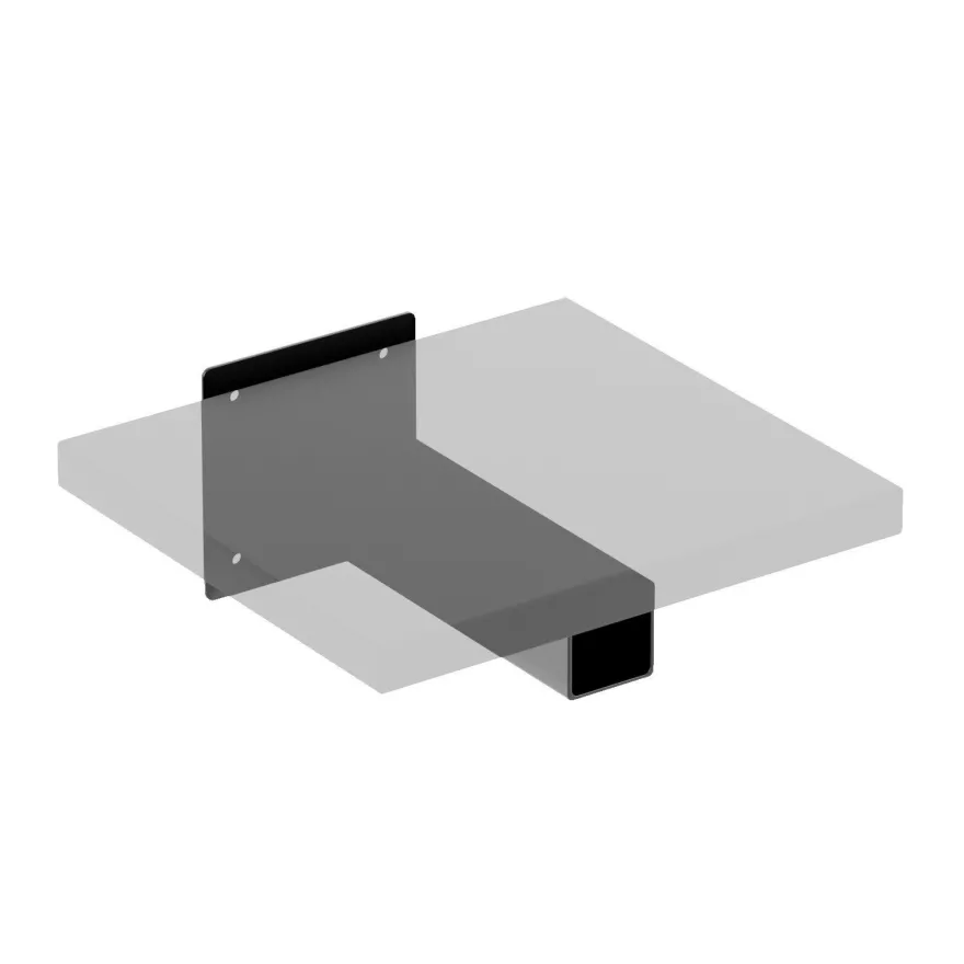 QLS Regalhalterung 2 Stück für Wandregal 20x10x4 cm Schwarz Stahl T-Form 11101