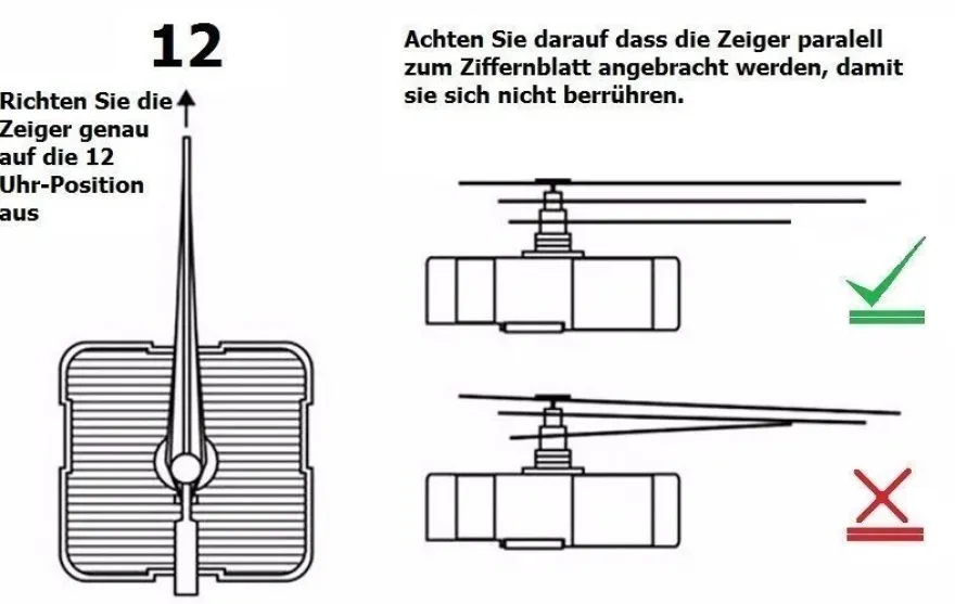 Quarz Uhrwerk lautlos geräuschlos fluoreszierende Leuchtende Zeiger set TOP #1