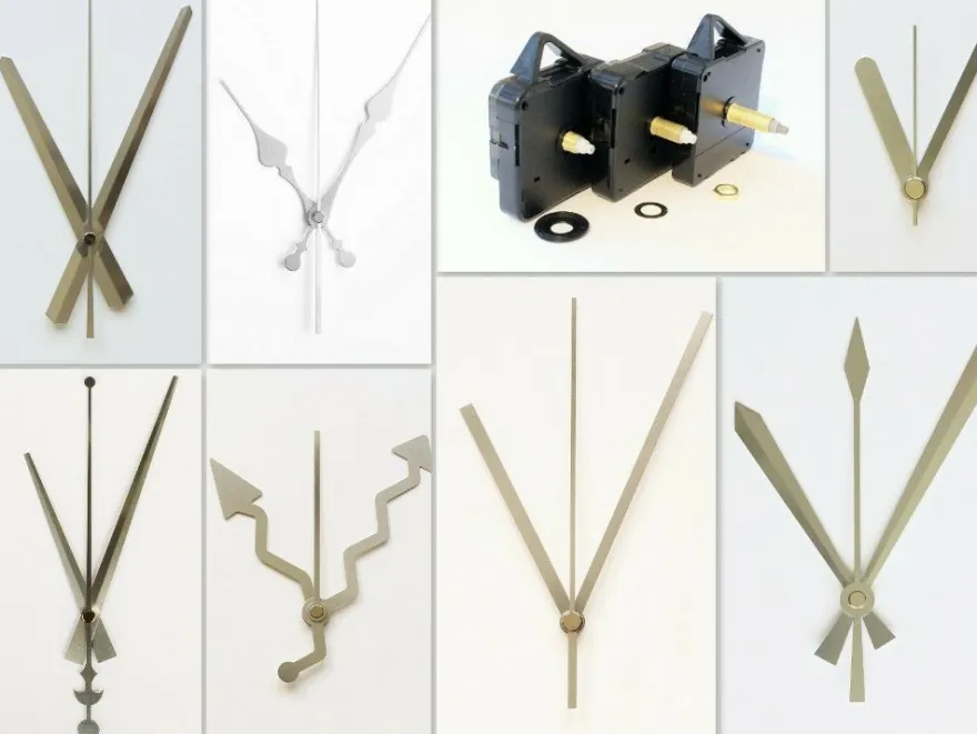 Quarz Uhrwerk Mechanismus lautlos geräuschlos Uhrzeiger Zeiger kurz lang SILBER