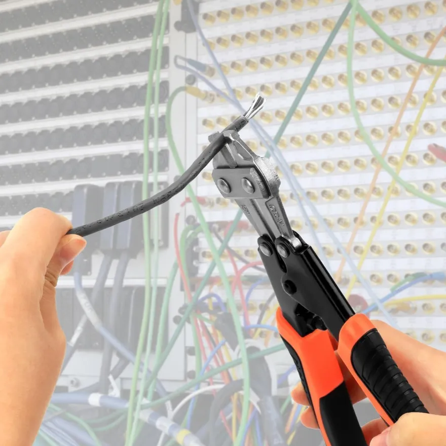 QWORK Bolzenschneider 220 mm Cr-V Klein mit rutschfestem Griff für Kabel