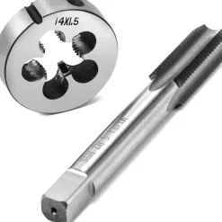 QWORK® Gewindebohrer M14x1.5mm Set, Schnellarbeitsstahl ISO