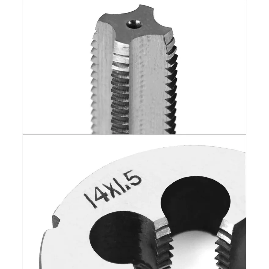 QWORK® Gewindebohrer M14x1.5mm Set, Schnellarbeitsstahl ISO