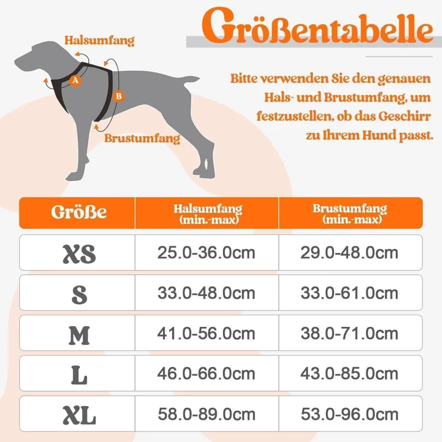 rabbitgoo Anti Zug Hundegeschirr L Orange - Sichere Führung & Komfort für Ihren