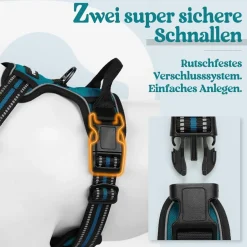 rabbitgoo Anti Zug Hundegeschirr L Dunkelgrün - Kein Ziehen, Sichere Führung