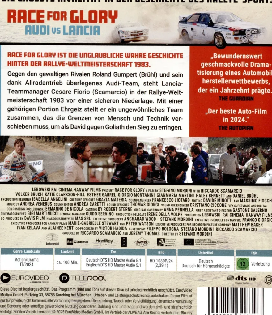 Race for Glory - Audi vs. Lancia (Blu-ray) - ALIVE AG - (Blu-ray Video / Action)
