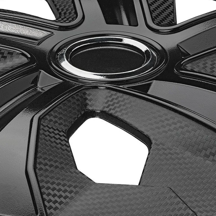 Radblenden-Set Moon Ring Carbon Schwarz 14 Zoll 4 Stück im Displaykarton