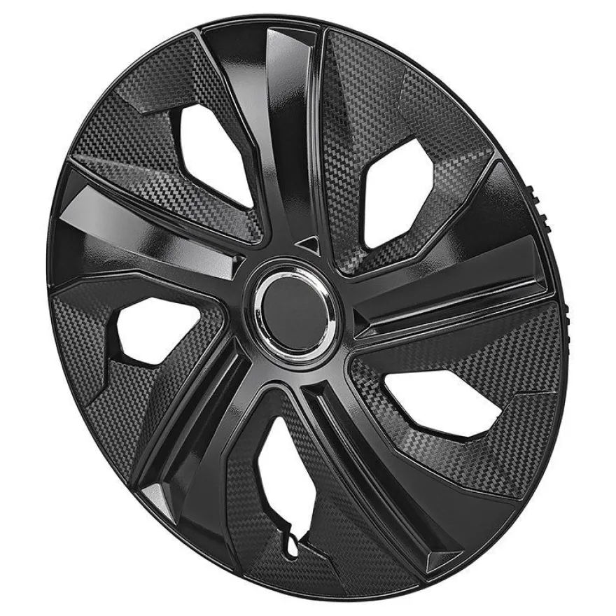 Radblenden-Set Moon Ring Carbon Schwarz 14 Zoll 4 Stück im Displaykarton