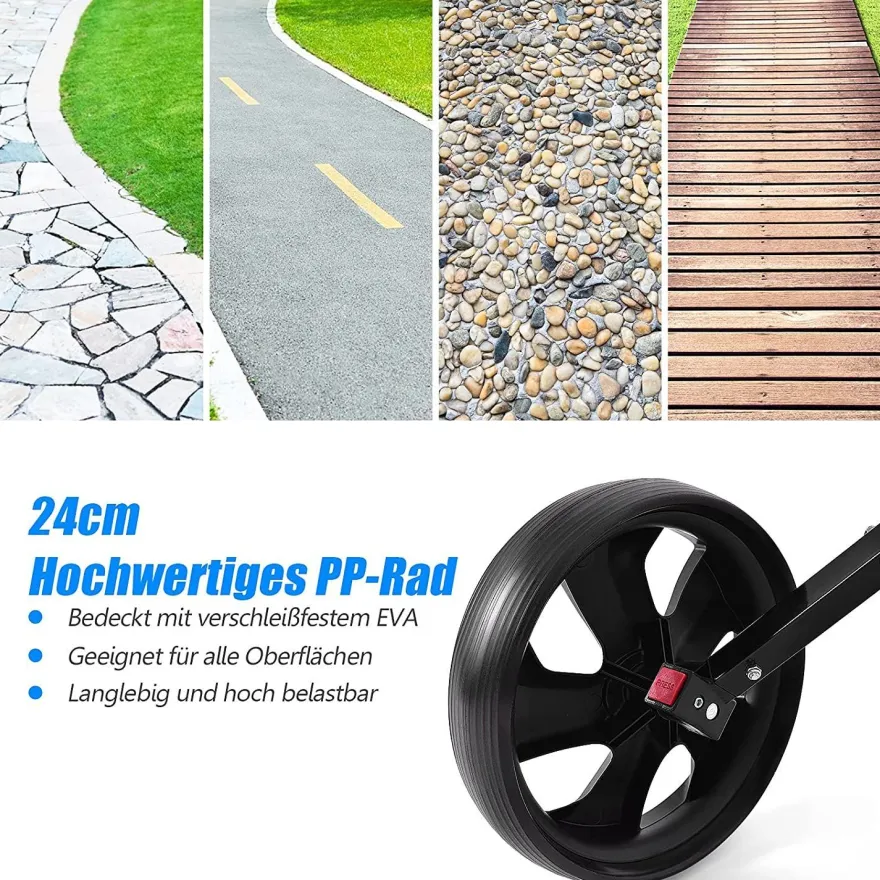 2-Rad Golftrolley klappbar, Golfwagen mit Anzeigetafel, Schiebewagen Metallrahmen
