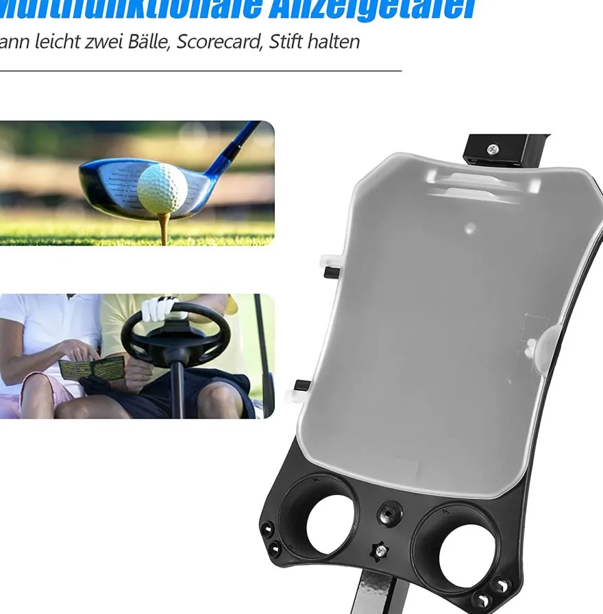 2-Rad Golftrolley klappbar, Golfwagen mit Anzeigetafel, Schiebewagen Metallrahmen