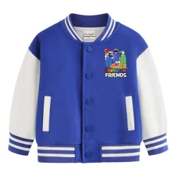 Rainbow Friends Baseballjacke Kinder Preppy Jacke Blue Green Red Sportjacke Mantel